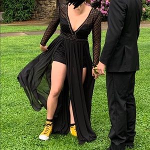 Black Sequence Prom Dress/Shorts